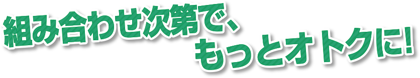 組み合わせ次第で、もっとオトクに！